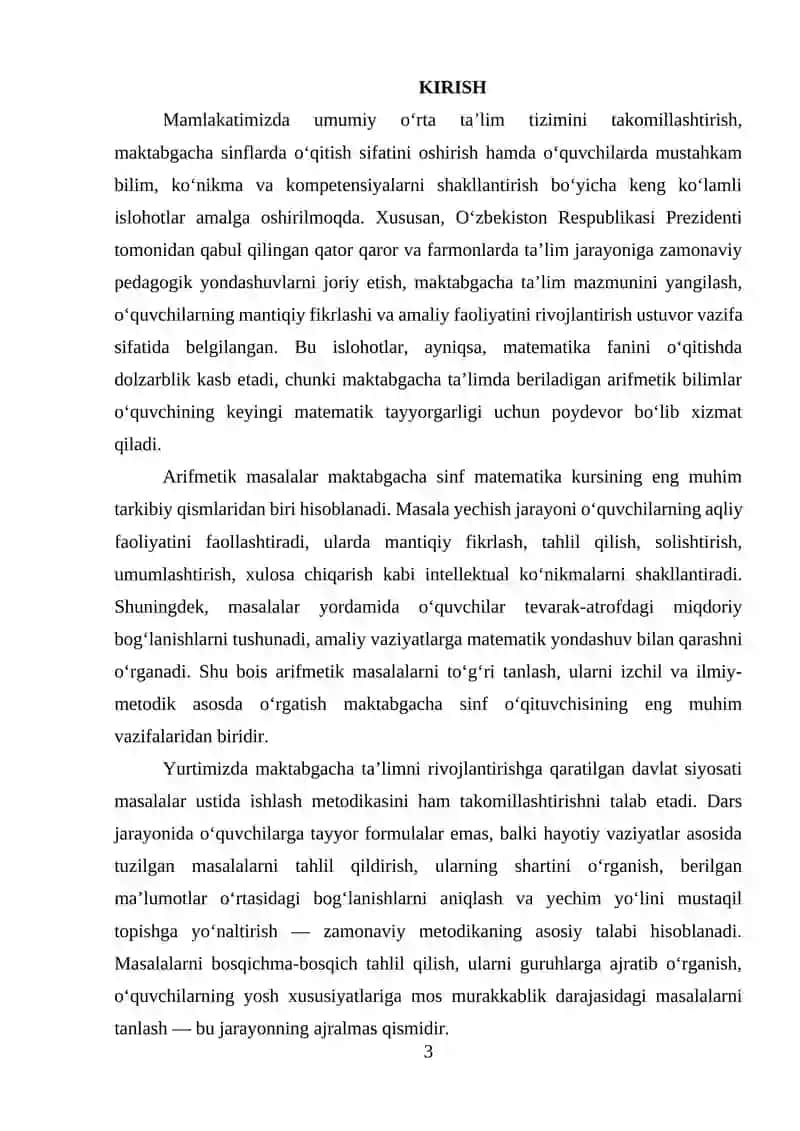ARIFMETIK MASALALAR YECHISH 2