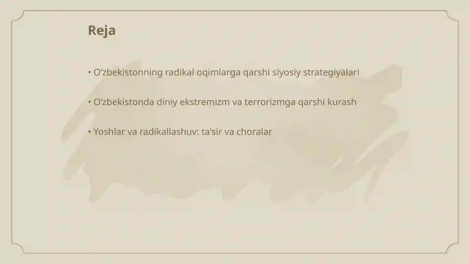 Oʻzbekiston davlat siyosatida radikal oqimlarga qarshi kurashning yonalishlari 2