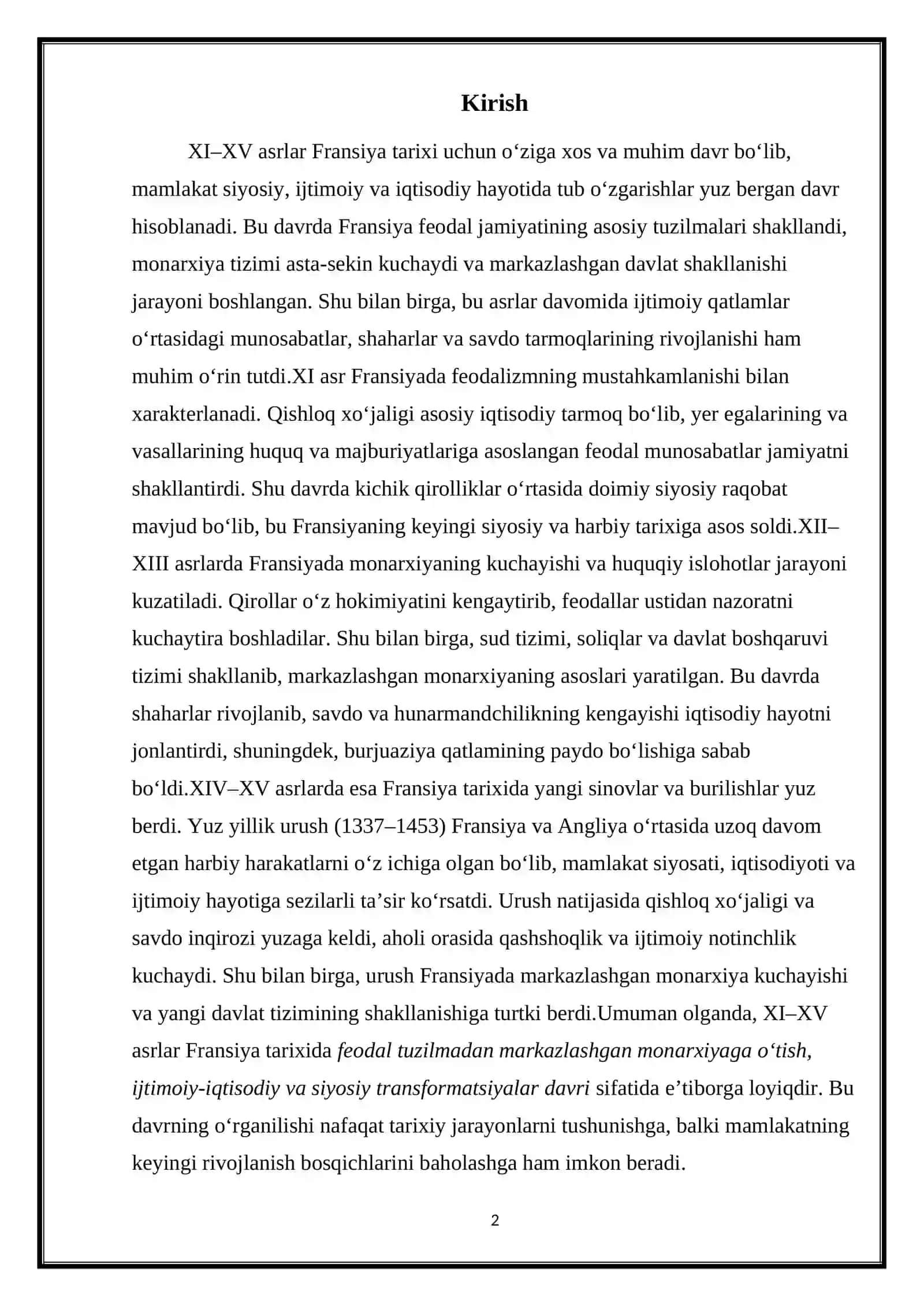 XI-XV asrlarda Fransiya 2