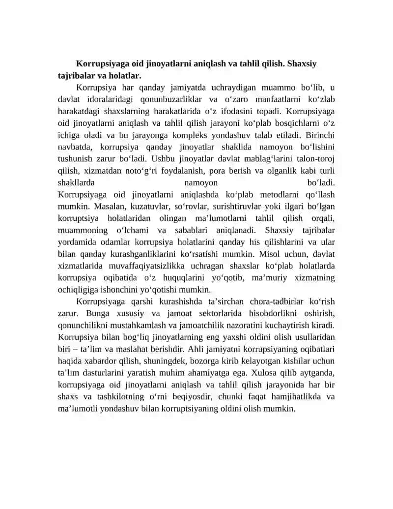 Korrupsiyaga oid jinoyatlarni aniqlash va tahlil qilish 2