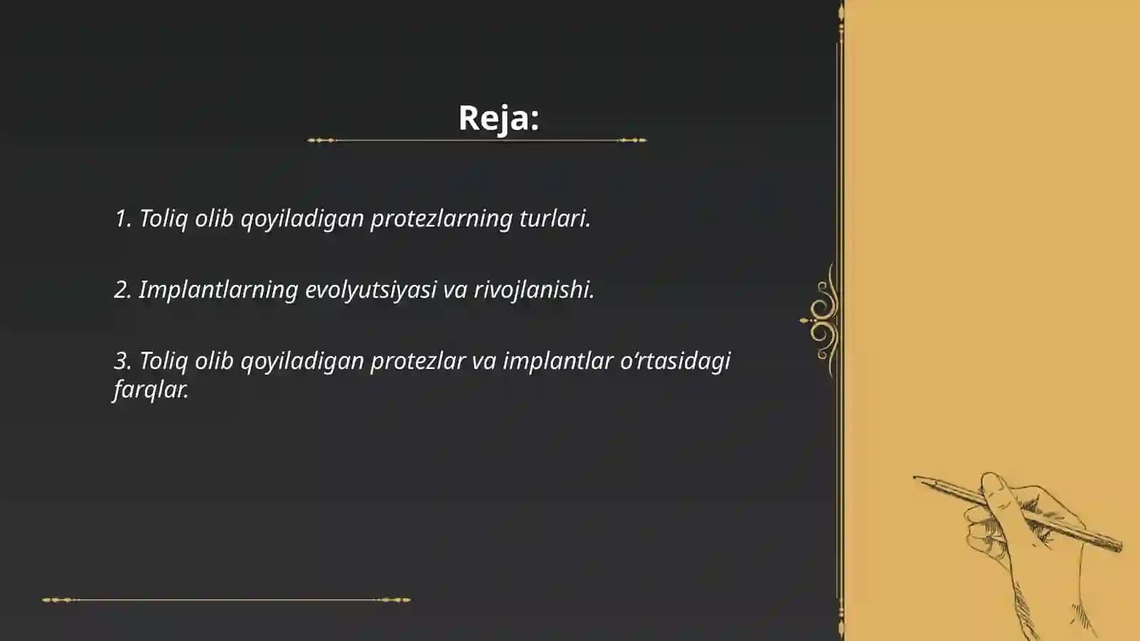 Toliq olib qoyiladigan protezlarga implantlarning ta’siri 2