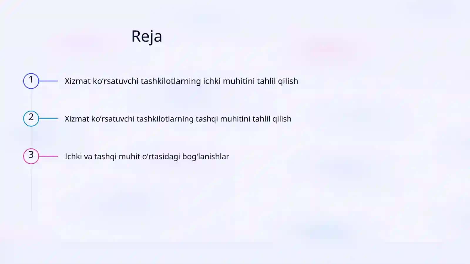 Xizmat koʻrsatuvchi tashkilotlarga ta'sir qiluvchi ichki va tashqi muhit 2