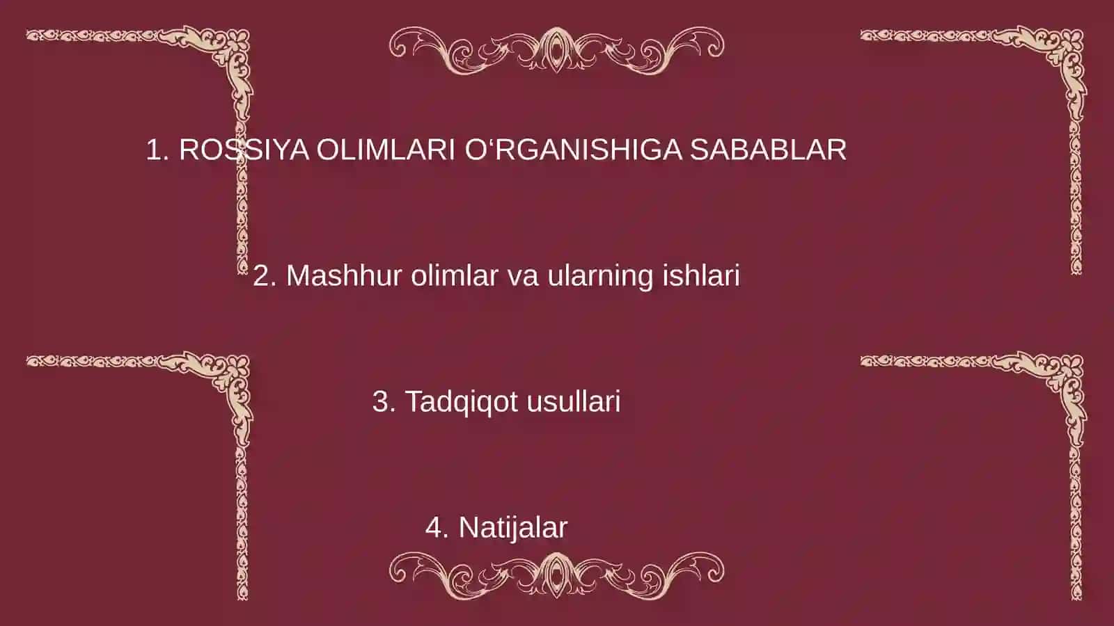OʻLKA TARIXINI ROSSIYA OLIMLARI TOMONIDAN OʻRGANILISHI/tarixiy geografiya fanidan 2