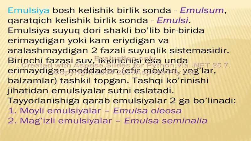 Emulsiyalar 2