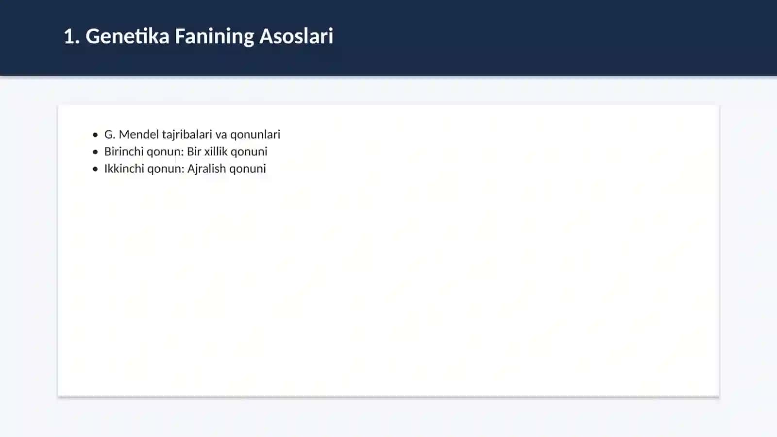 Genetika va seleksiya asoslari 2