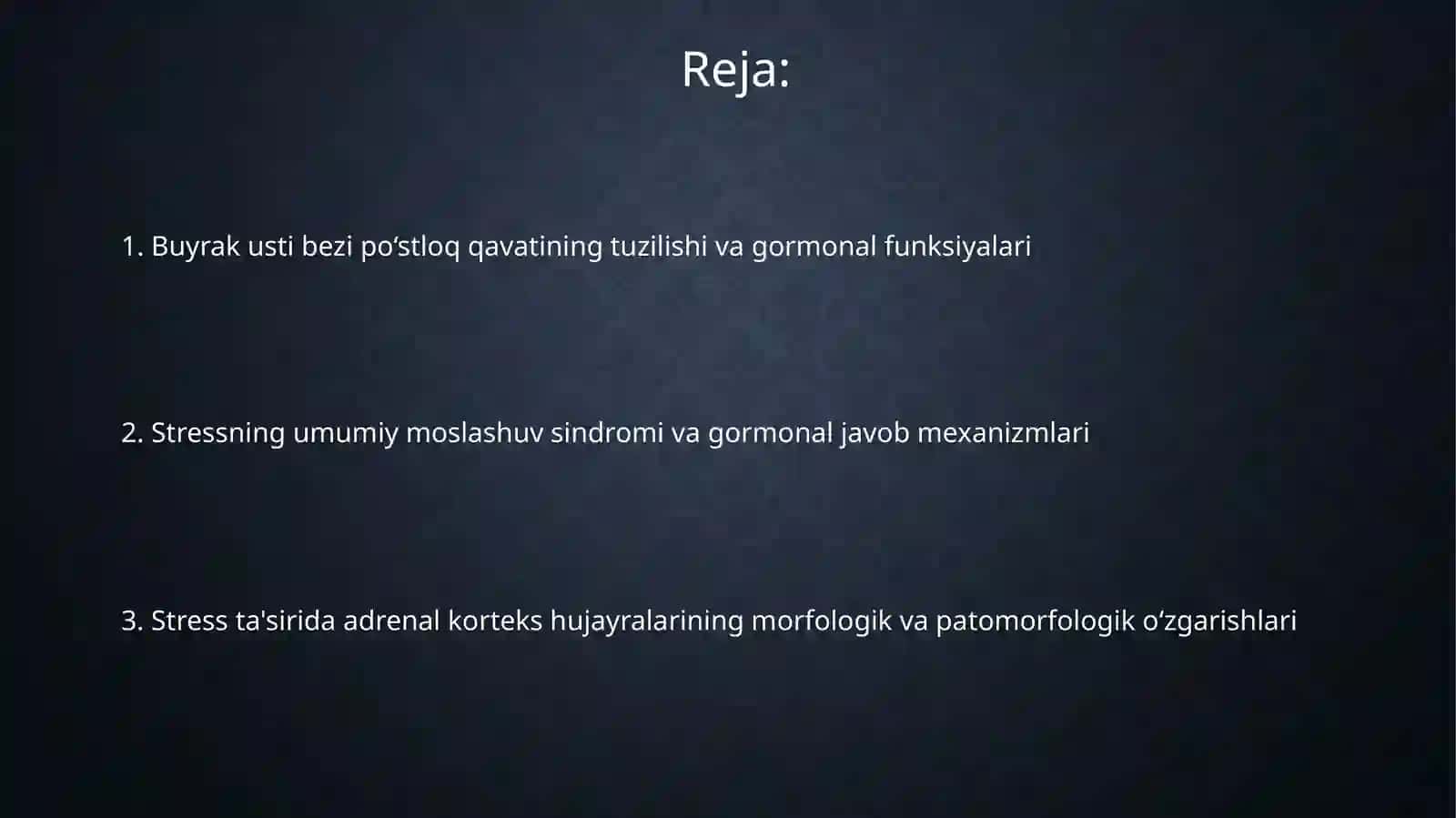 Stress ta'siri ostidagi buyrak usti bezi po'stloq qavati gormonlarining roli va hujayralari ko'rinishlari 2