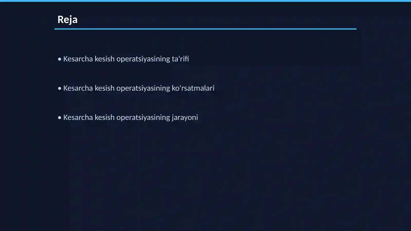 Kesarcha kesish operatsiyasini otkazish 2