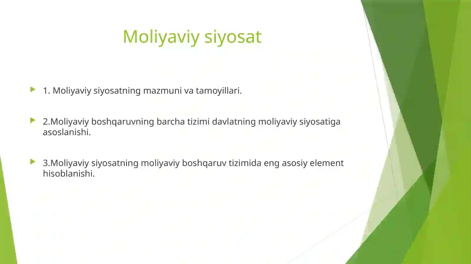 Moliyaviy siyosat 2