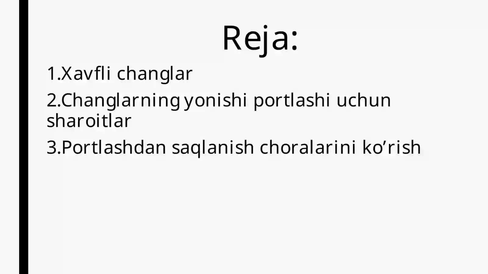 Changlarning yonish va portlash xususiyatlari 2