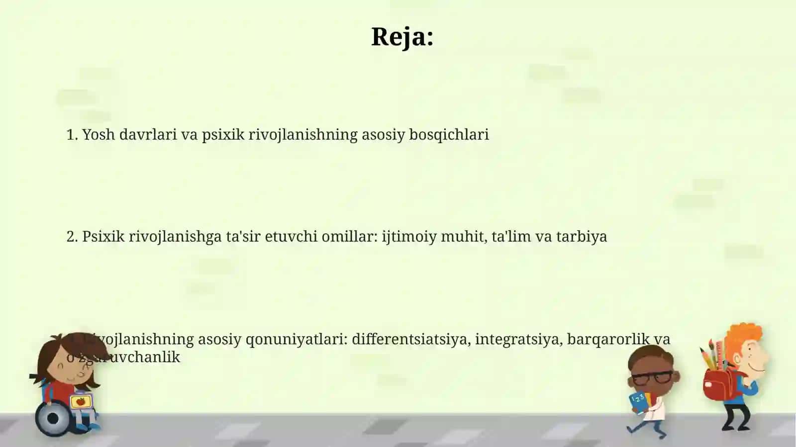 Psixik rivojlanishning asosiy qonuniyatlari 2