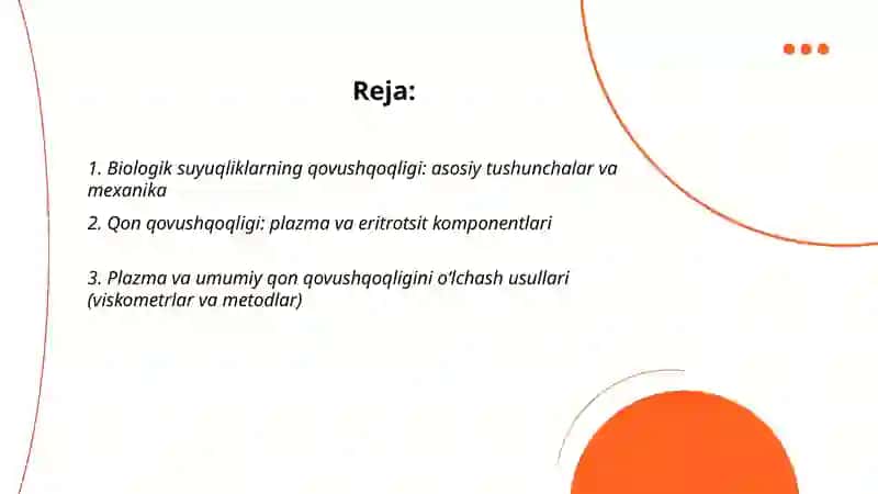 Biologik suyuqliklarning qovushqoqligi 2