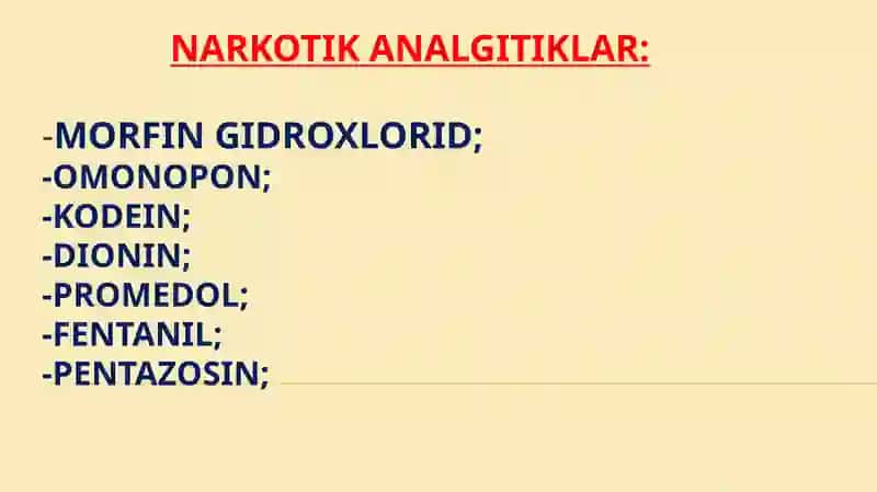 Narkotik analgеtiklar 2
