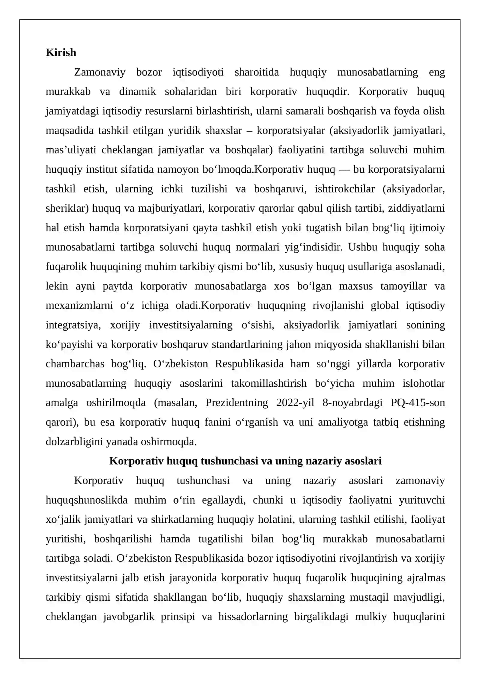 Korporativ huquq tushunchasi va uning belgilari 2