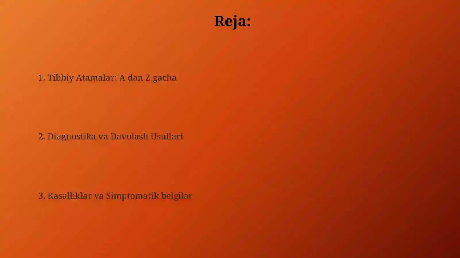 Alfavit bo'yicha tibbiyatamalar 2