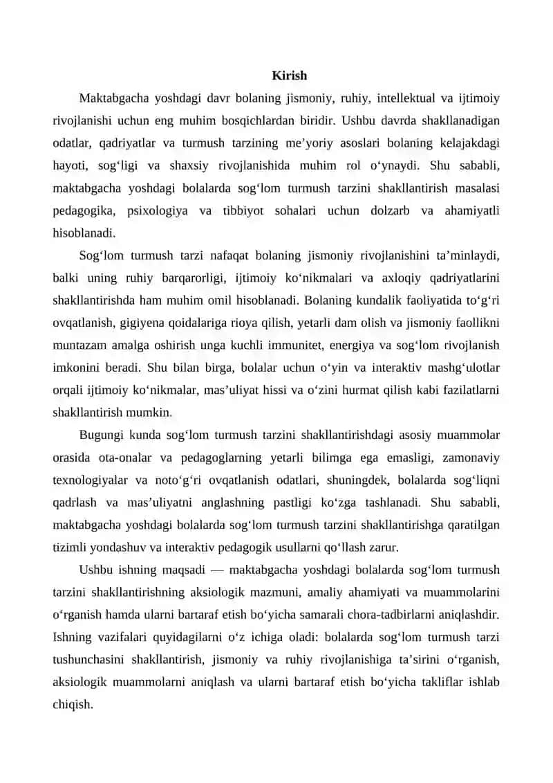 Maktabgacha yoshdagi bolalarda sog'lom turmush tarzini shakllantirishning aksiologik muammolari 2