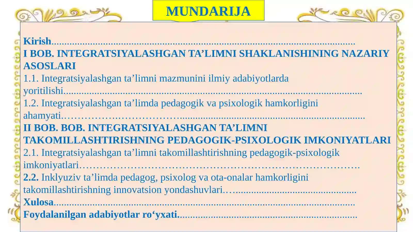 INTEGRATSIYALASHGAN TA`LIMDA PEDAGOG VA PSIXOLOG HAMKORLIGI 2