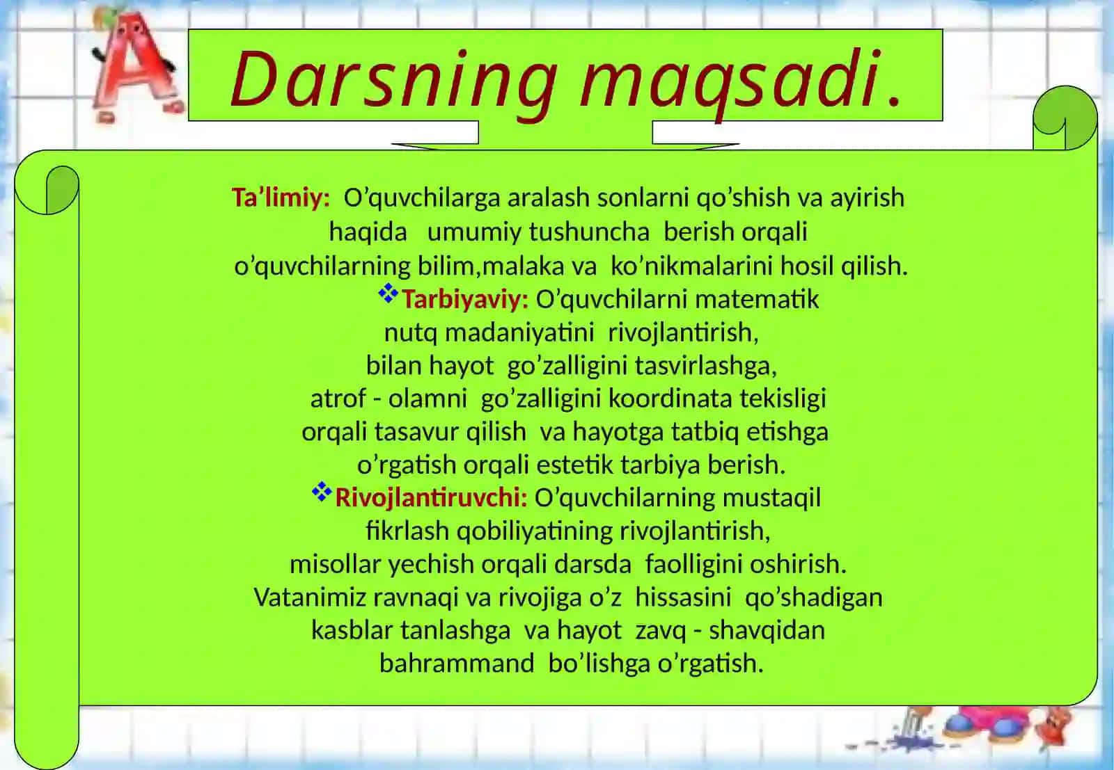 Aralashsonlarni qo'shish va ayrish 2