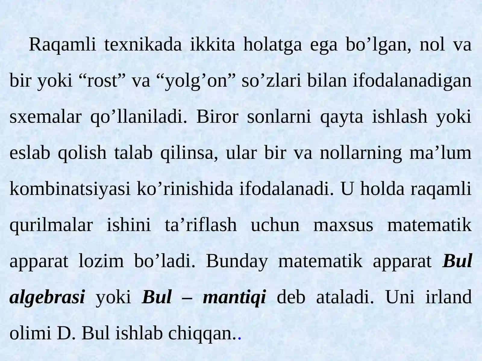 Ma’ruza.Mantiqiy elementlar 2
