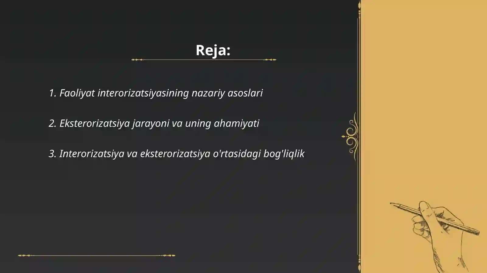 Faoliyatning interorizatsiyasi va eksterorizatsiyasi 2