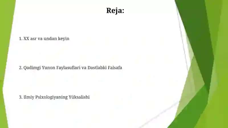 Psixologiya fanining rivojlanish tarixi 2