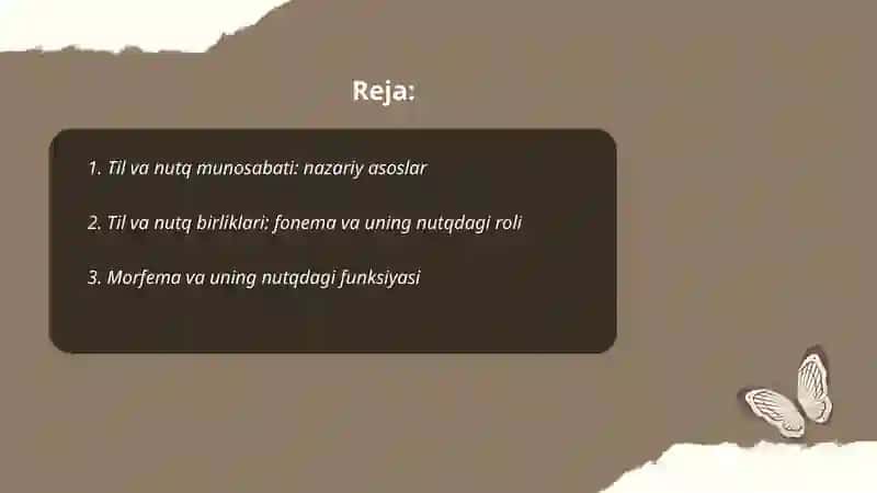 Til va nutq munosabati.Til va nutq birliklari 2