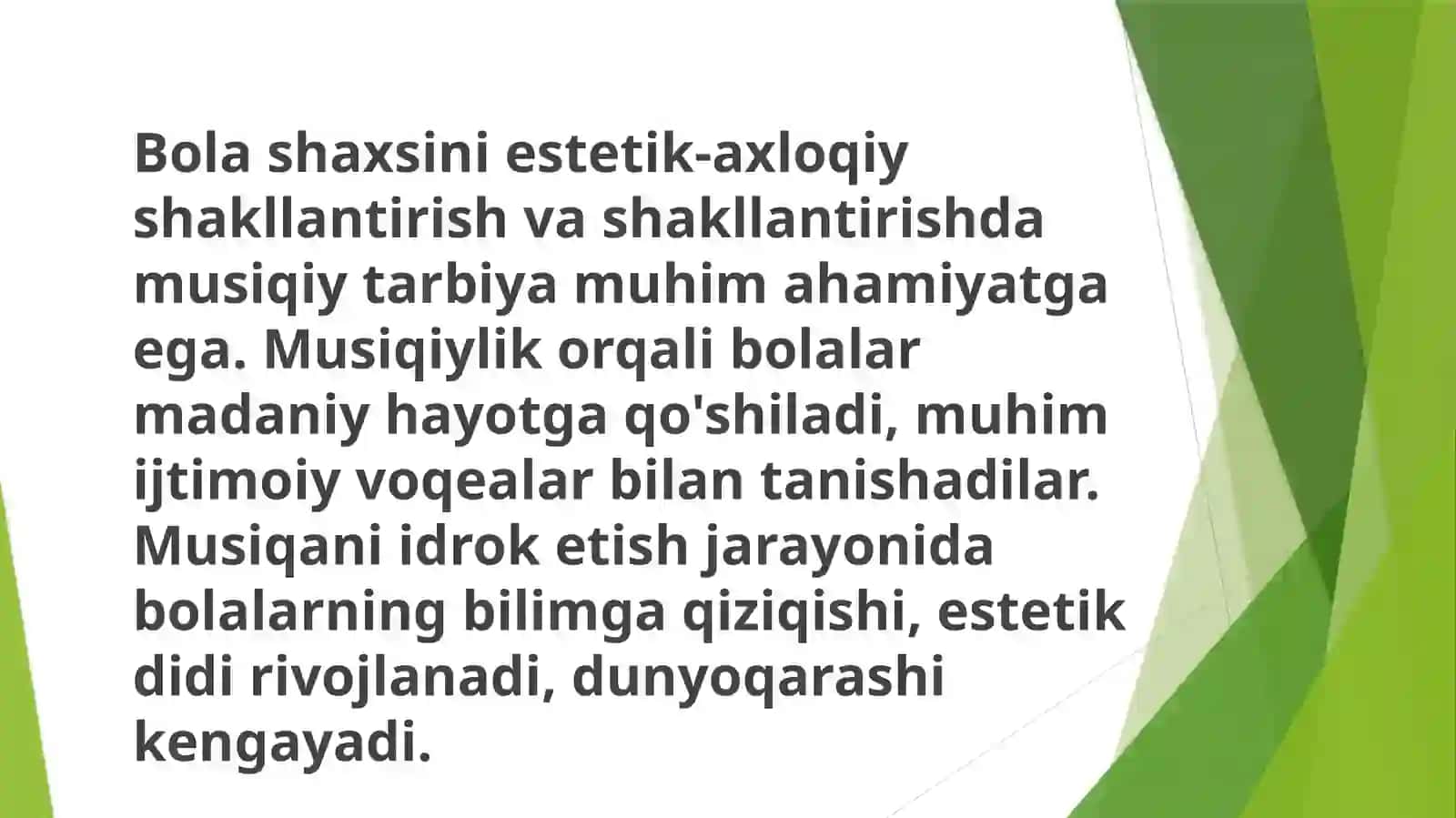 Maktabgacha yoshdagi bolalarniestetiktarbiyalashda musiqiy faoliyatning o'rni 2