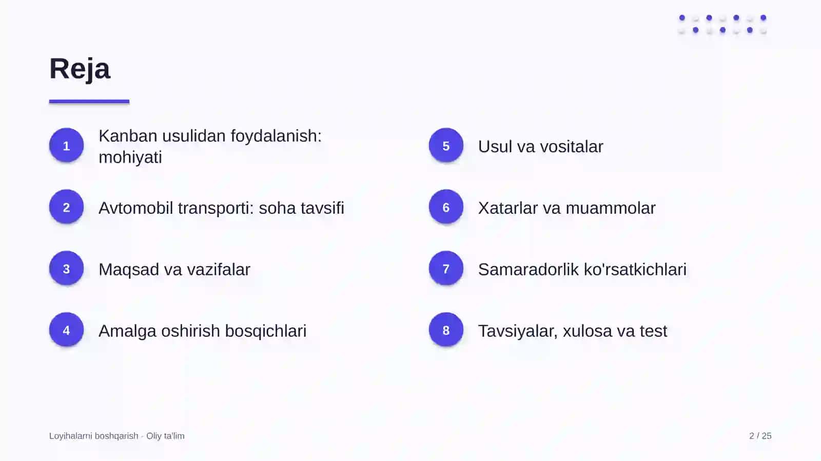 Avtomobil transportida Kanban usulidan foydalanish 2
