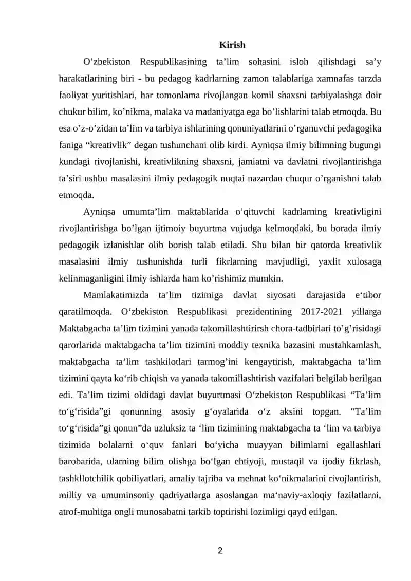 Boʻlajak maktabgacha ta’lim pedagoglarini kreativ qobiliyatlarini rivojlantirish 2