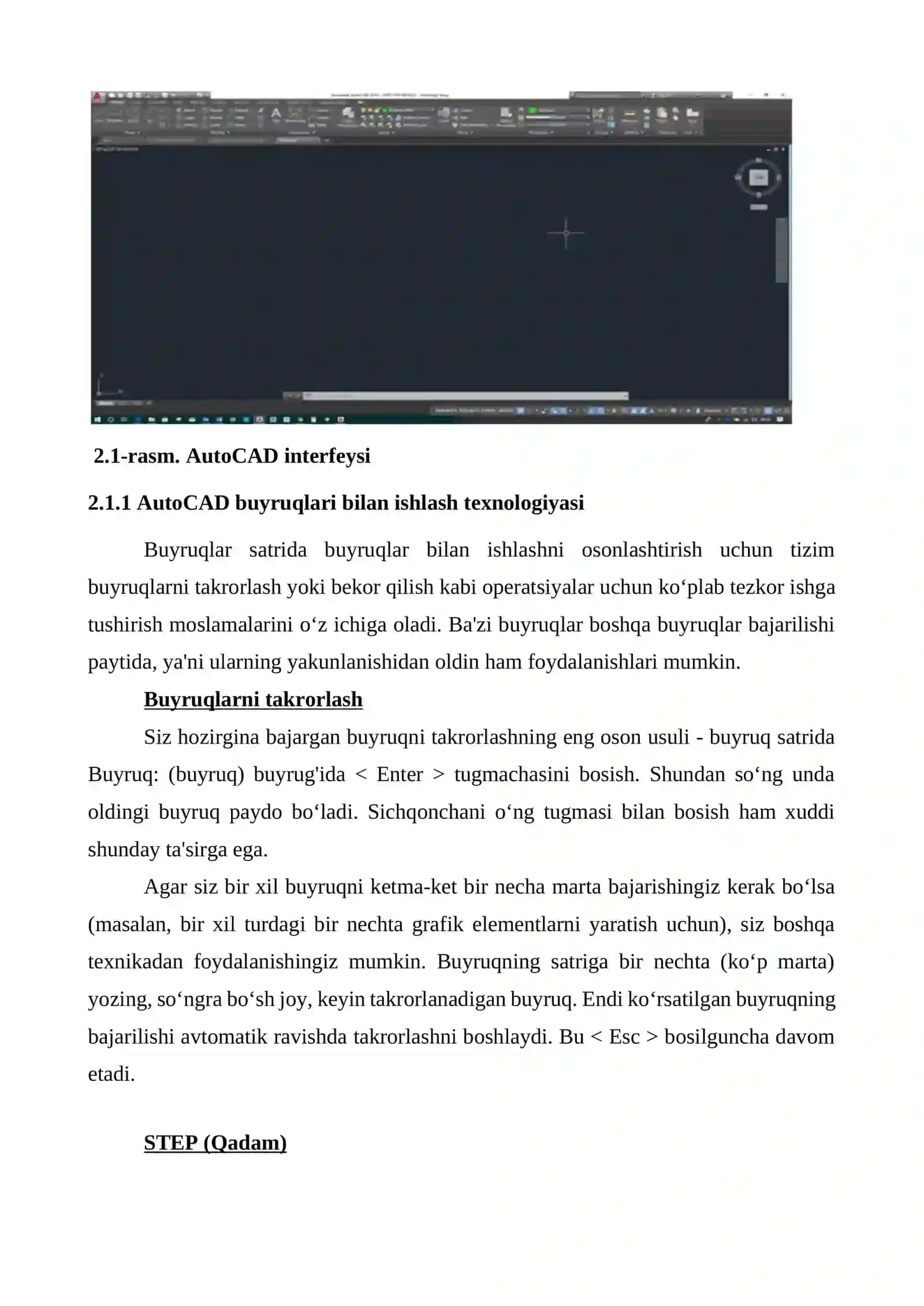 Grafik dastur (AutoCAD, KOMPAS 3D, SOLIDWORKS) yordamida kesim va qirqimlarni amalga oshirish 2