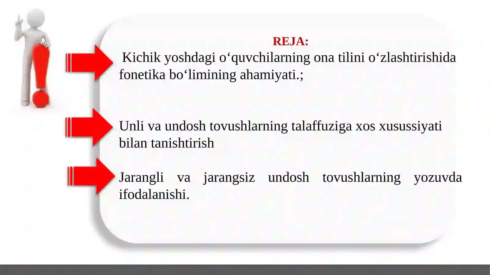 Fonetika asoslarini o‘rgatish metodikasi. Unli va undosh tovushlar tasnifi 2