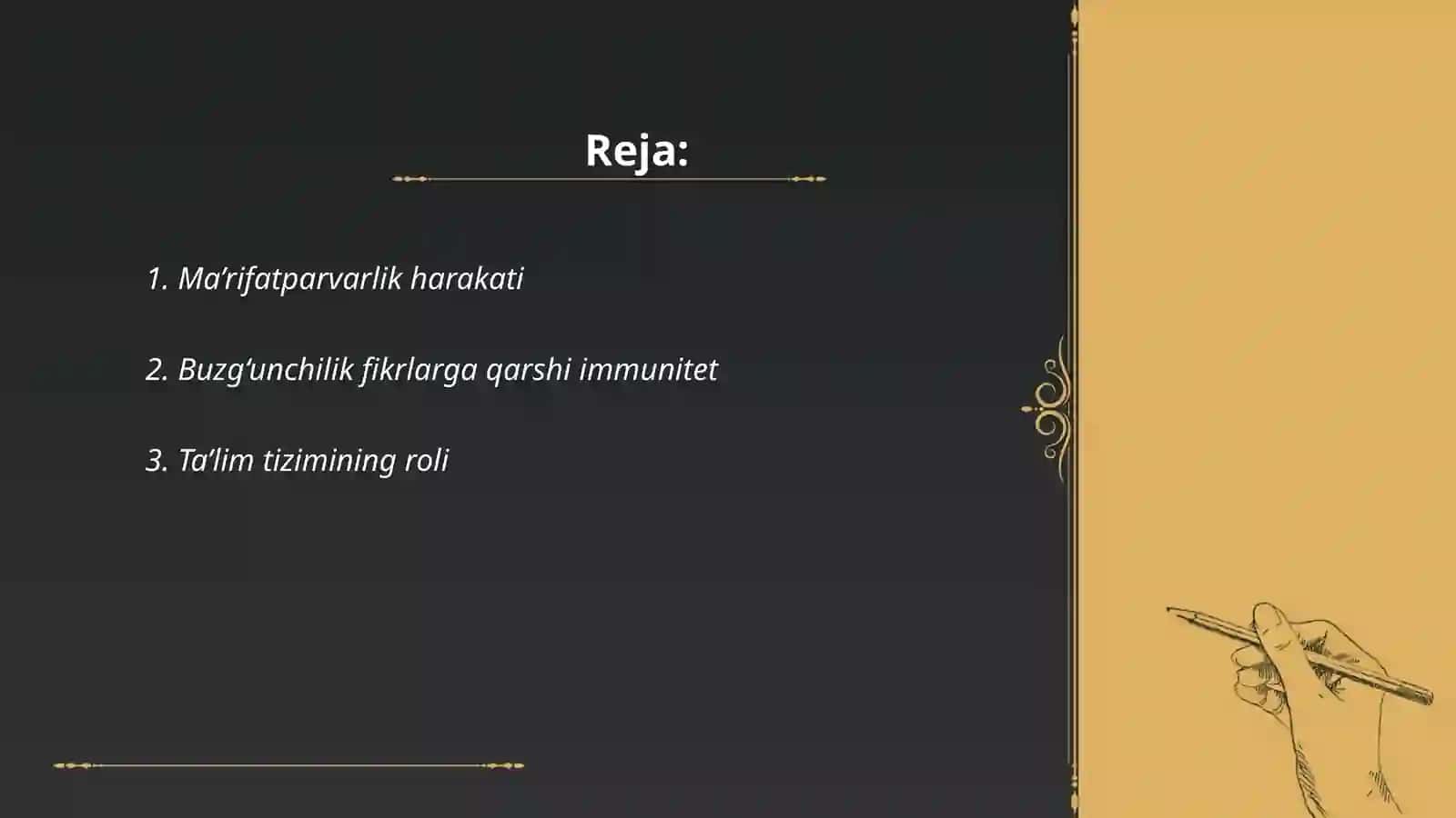 Buzgʻunchi gʻoyalar jaholatga qarshi maʼrifat bilan kurashish 2