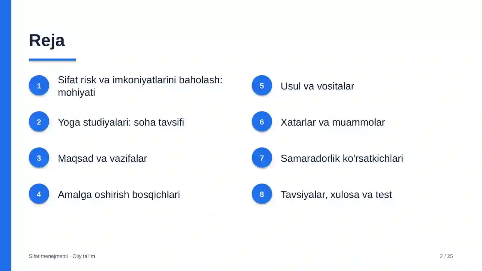 yoga studiyalarida sifat bilan bog'liq risk va imkoniyatlarni baholash 1283 2