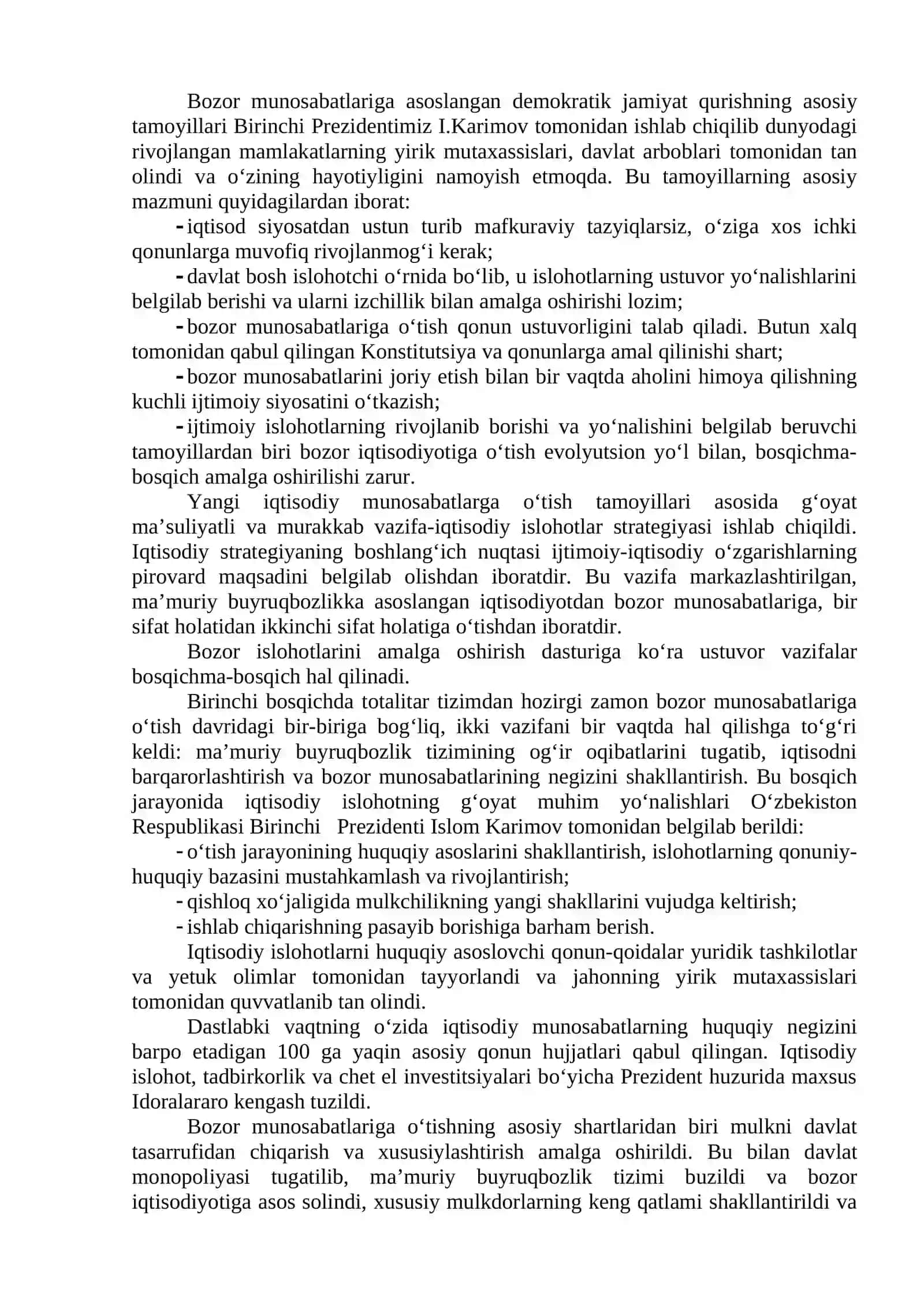 Iqtisodiy islohotlar, xususiy mulkchilikning shakillanishi 2