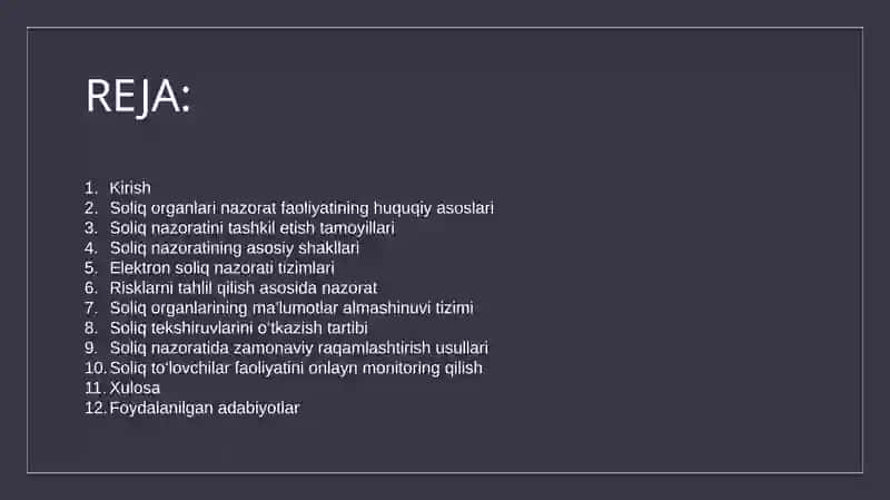 Soliq organlarini zaxira faoliyatini tashkil qilishning shakllari va zamonaviy usullari 2