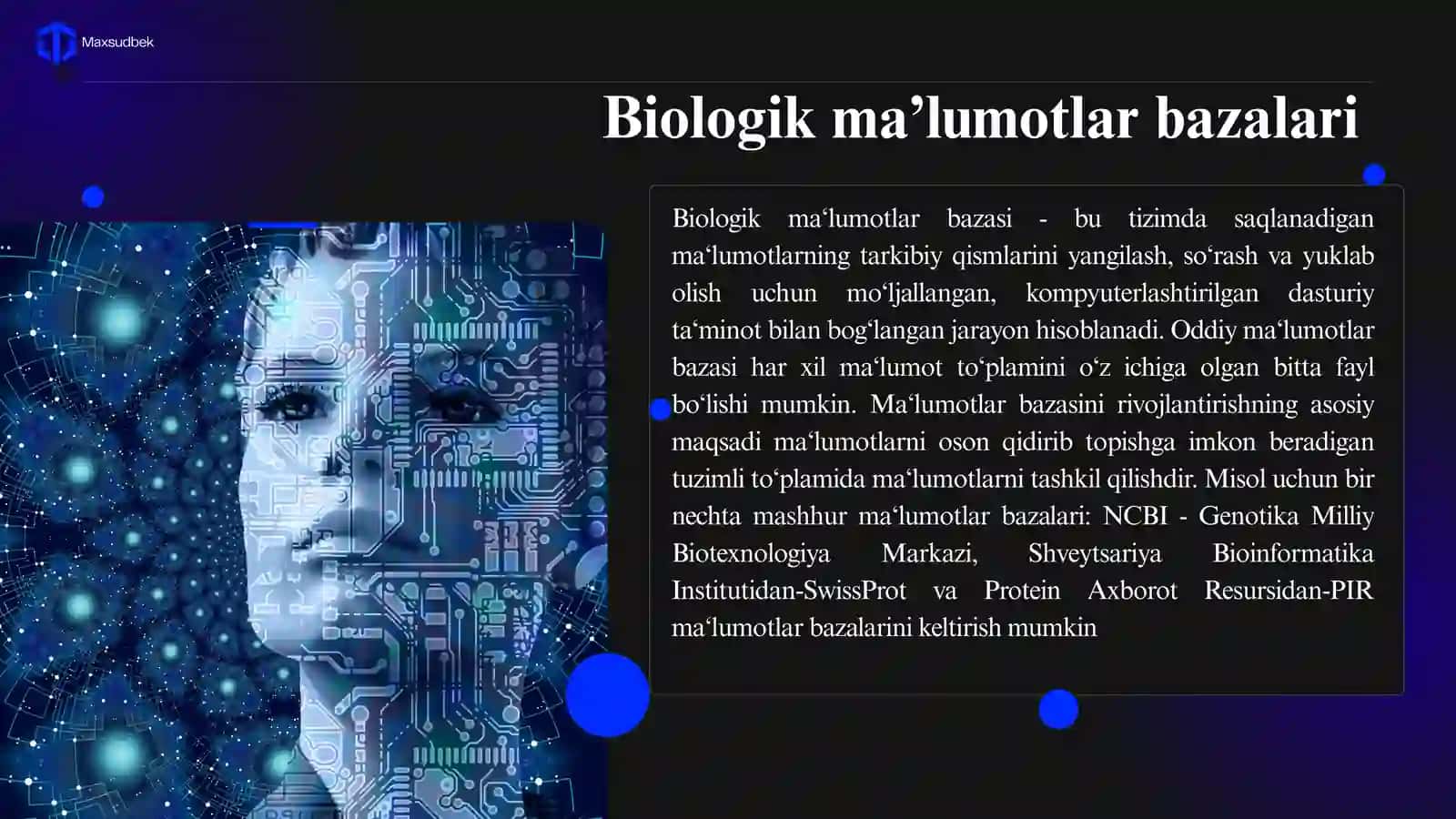 Zamonaviy bioinformatsion ma’lumotlar bazalari 2