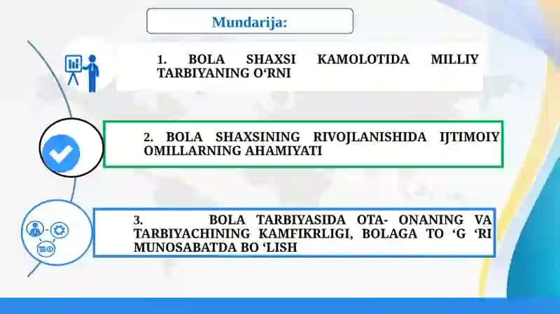 MAKTABGACHA YOSHDAGI BOLALARNING MA’NAVIY, AXLOQIY TARBIYASIDA VATANPARVARLIK, INSONPARVARLIK HIS-TUYG’USINI SHAKLLANTIRISH 2
