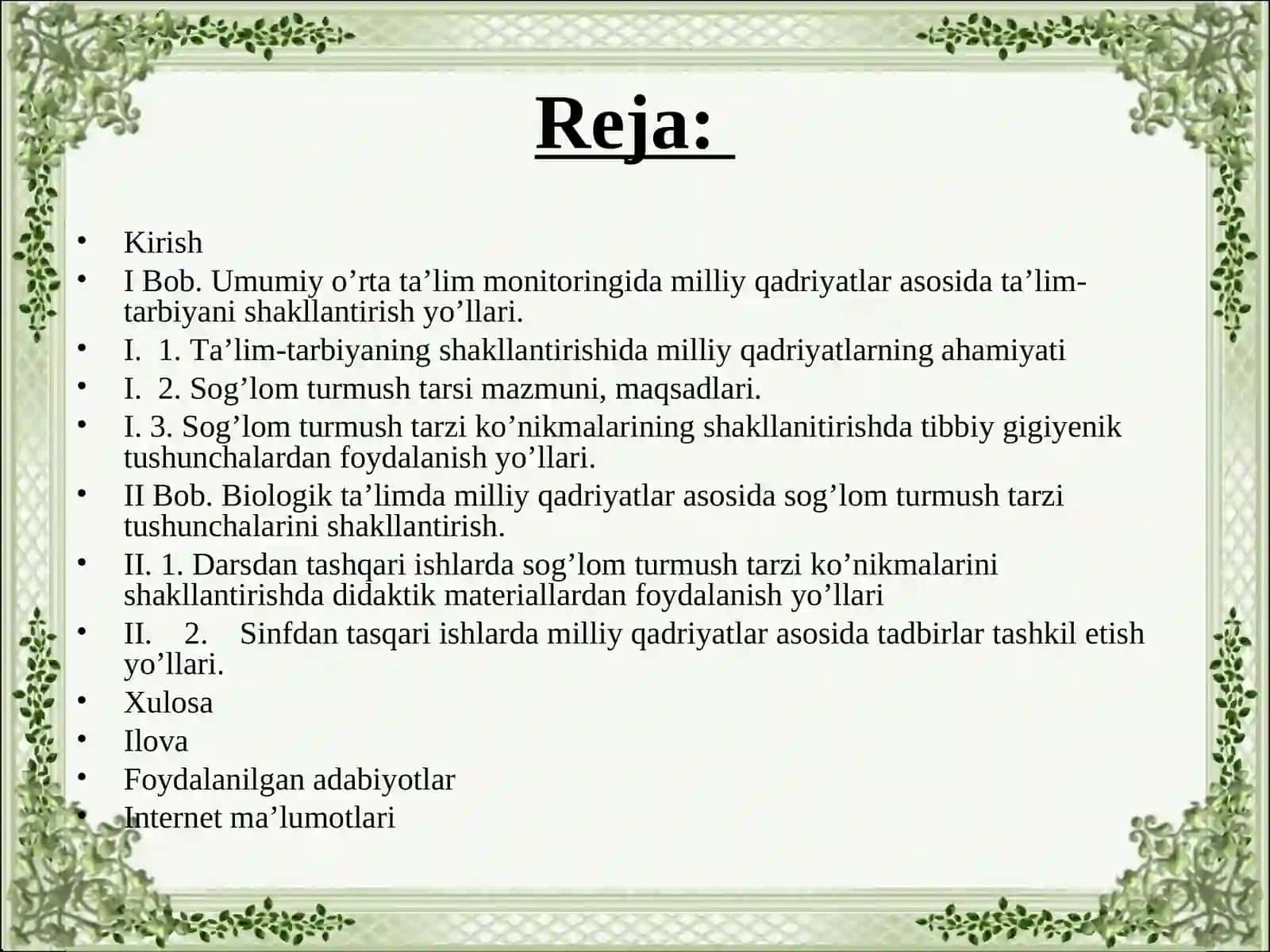 Sog'lom turmush tarzi BMI 2