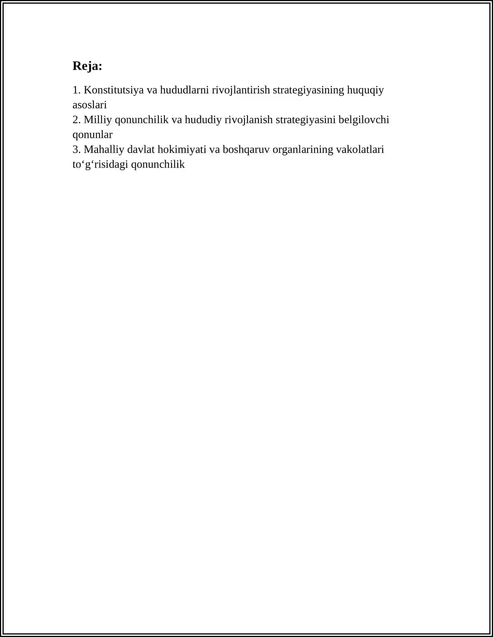 HUDUDLARNI RIVOJLANTIRISH STRATEGIYASINI ISHLAB CHIQISHNING QONUNIY ASOSLARI 2
