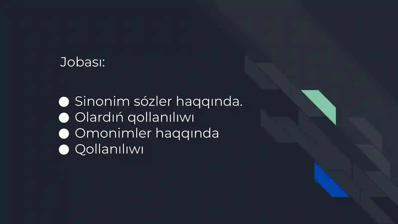 Sinonim hám Omonimler 2