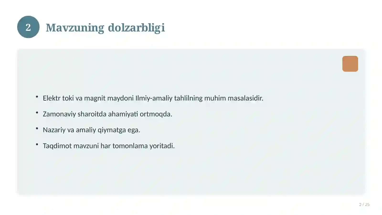 Elektr toki va magnit maydoni 2