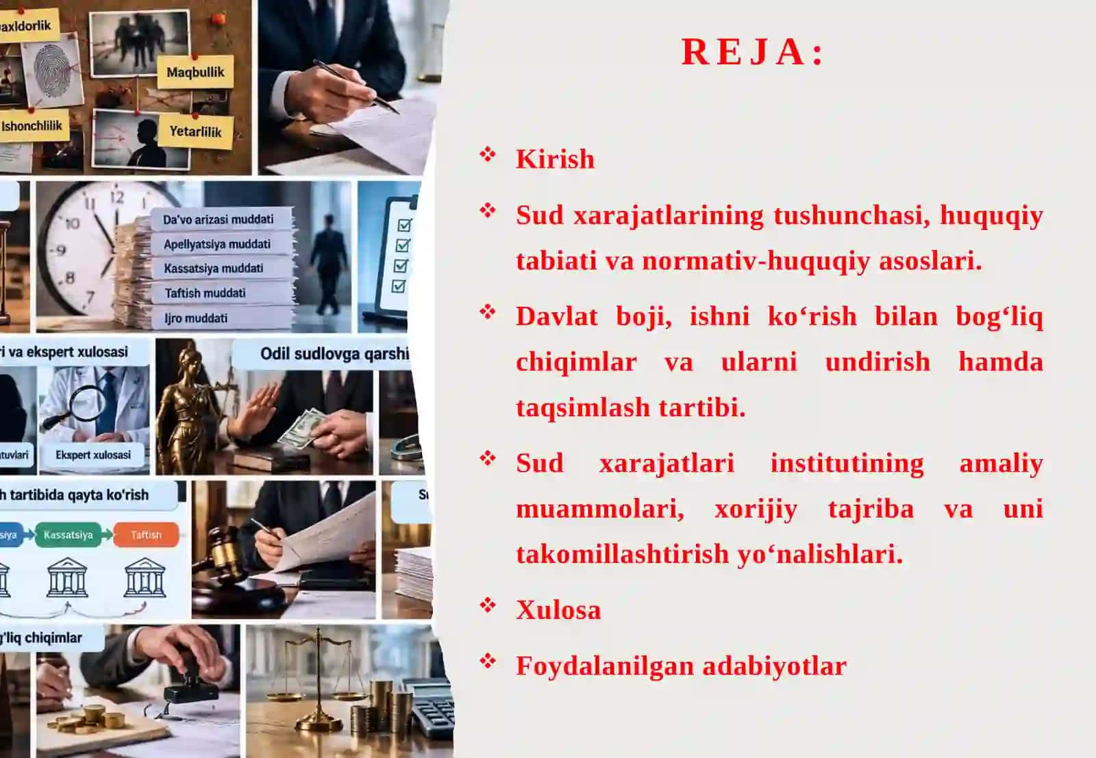 Sud xarajatlari, davlat boji va ishni ko‘rish bilan bog‘liq chiqimlar 2