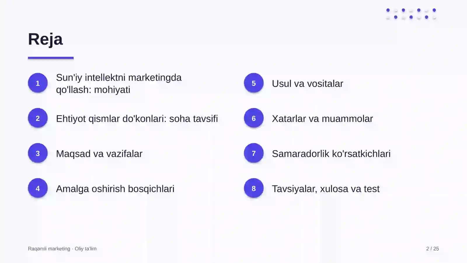 Ehtiyot qismlar do'konlarida sun'iy intellekt vositalarini marketingda qo'llash 2