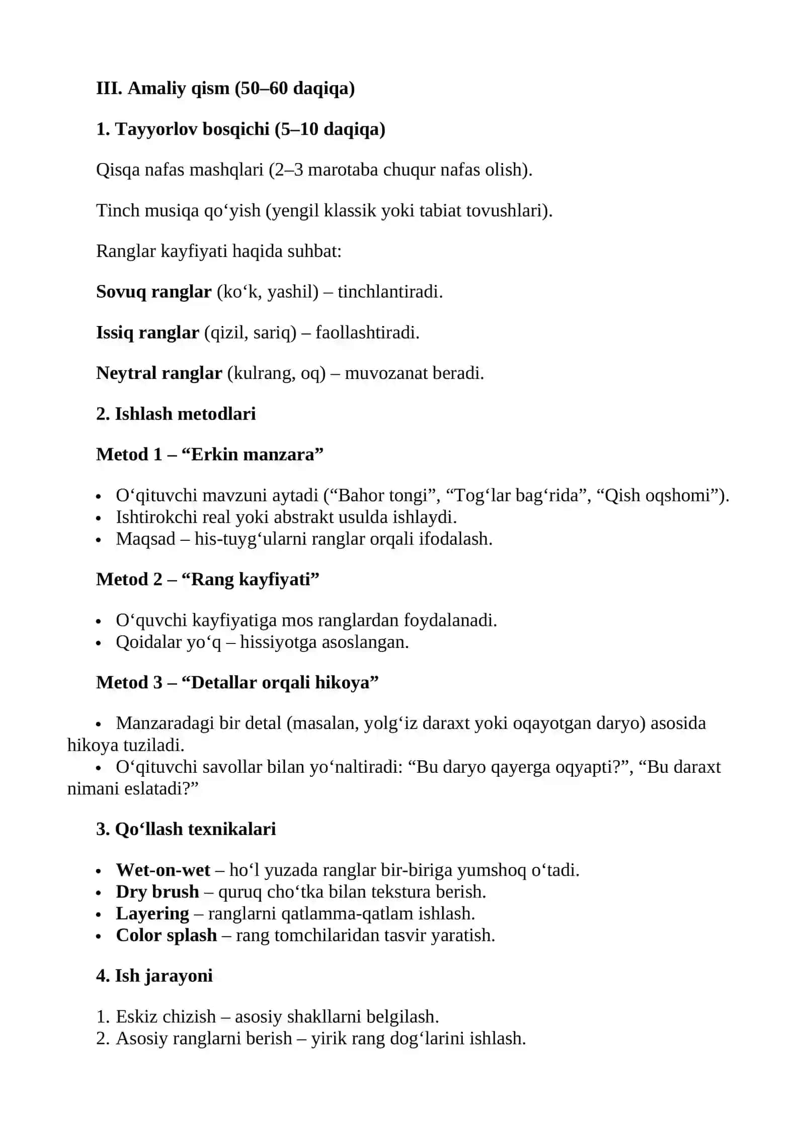 ART-terapiya asosida “Manzara” ishlash 2