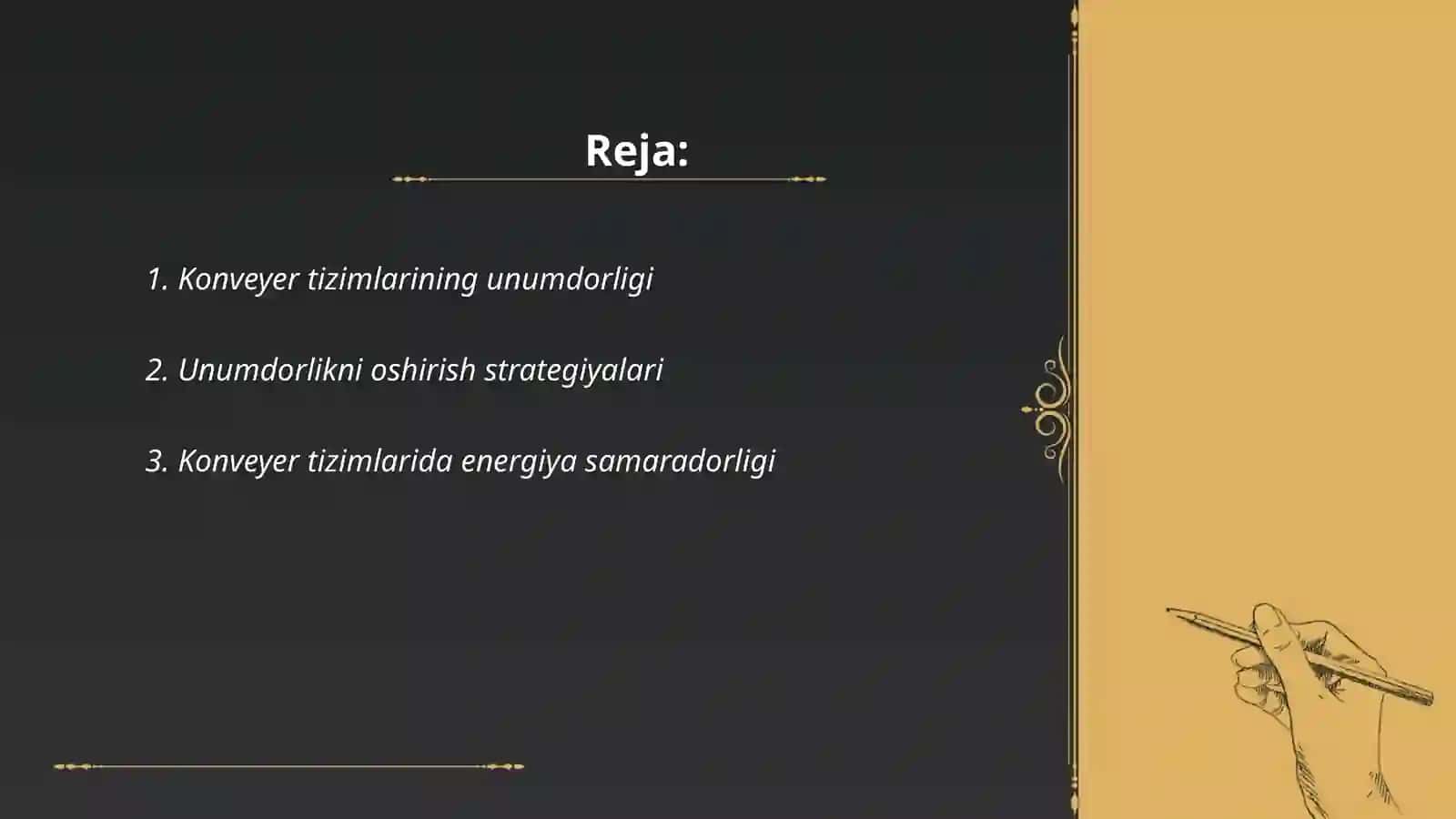 Konveyerlarning unumdorligini hisoblash nazaryasi 2