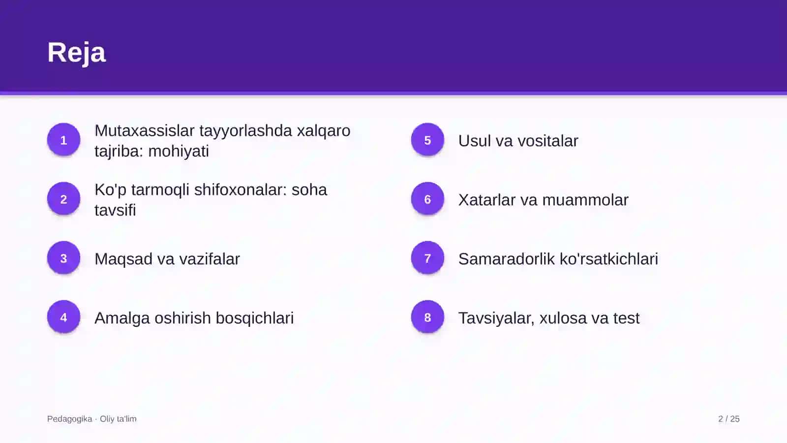 Ko'p tarmoqli shifoxonalarda mutaxassislar tayyorlashda xalqaro tajriba 2