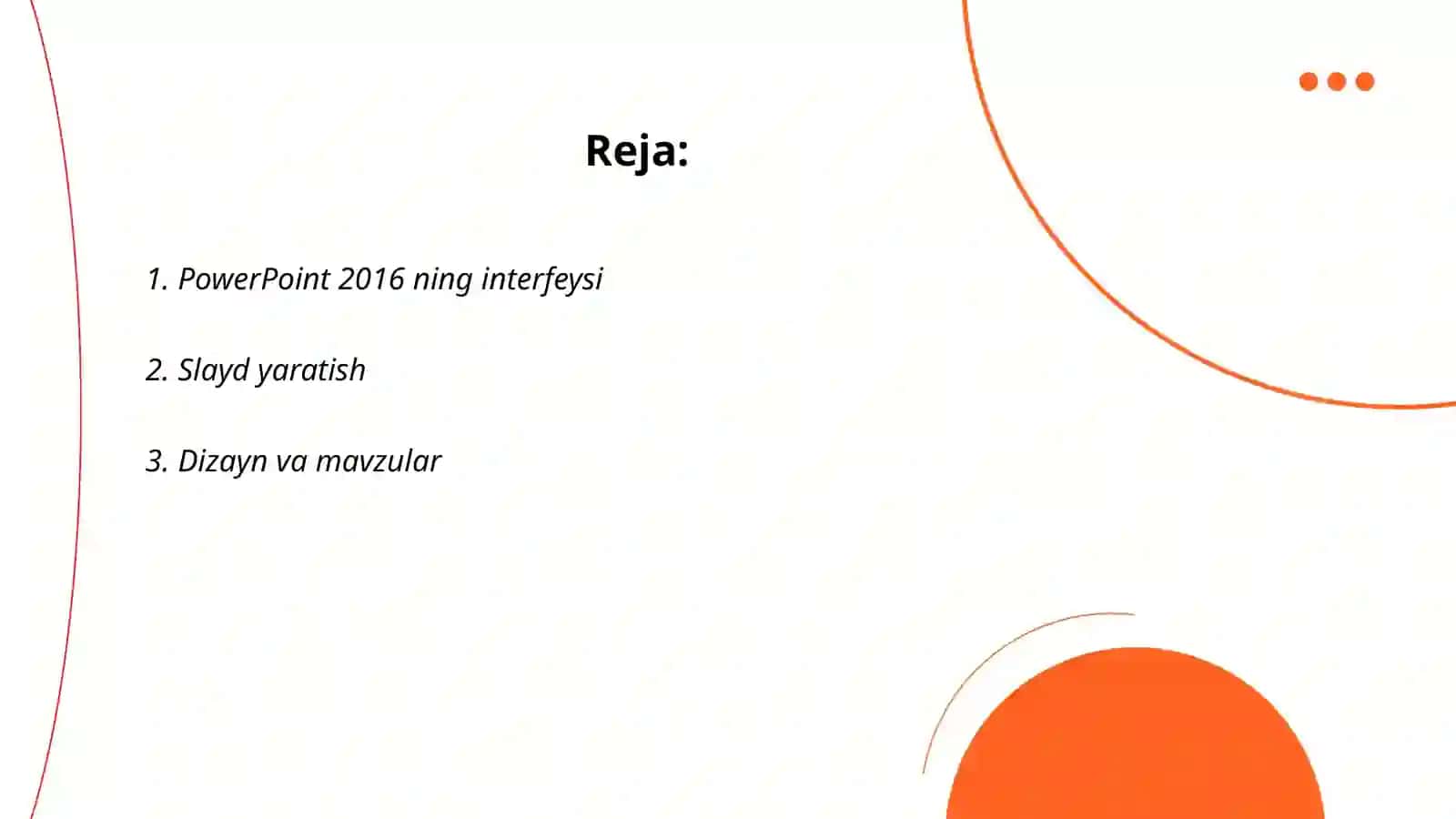 PowerPoint 2016 ning interfeysi 2