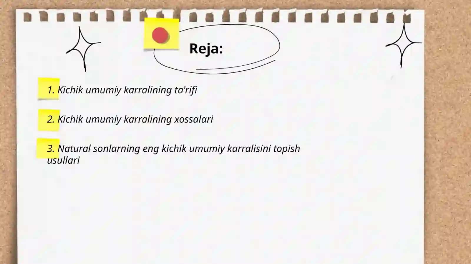 Natural sonlarning eng kichik umumiy karralisi va uning xossalari isboti 2