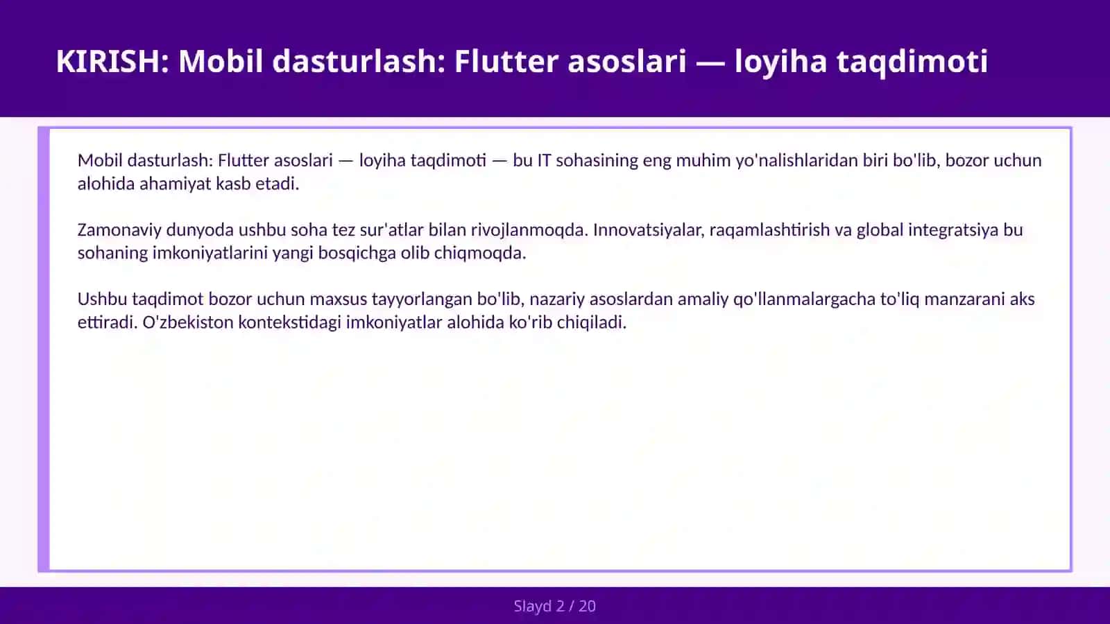 FLUTTER ASOSLARI 2