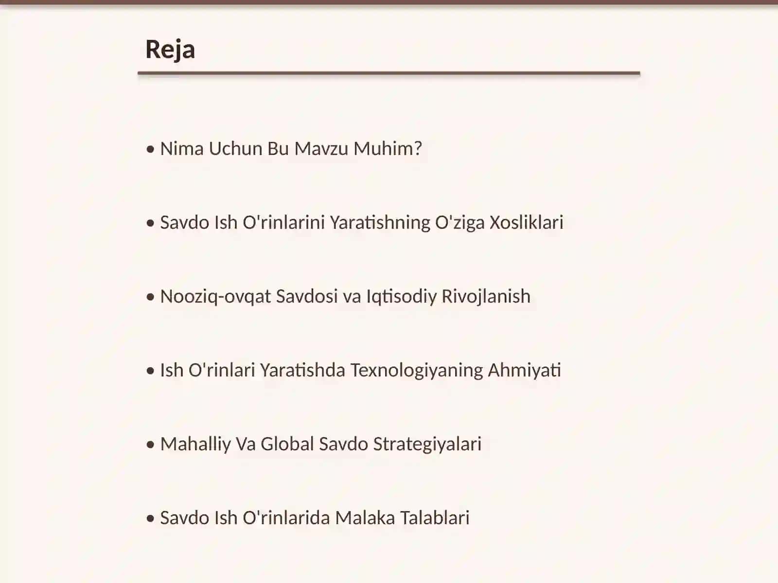 Nooziq-ovqat Mahsulotlarining Savdo Ish O'rinlarini Tashkil Etish 2