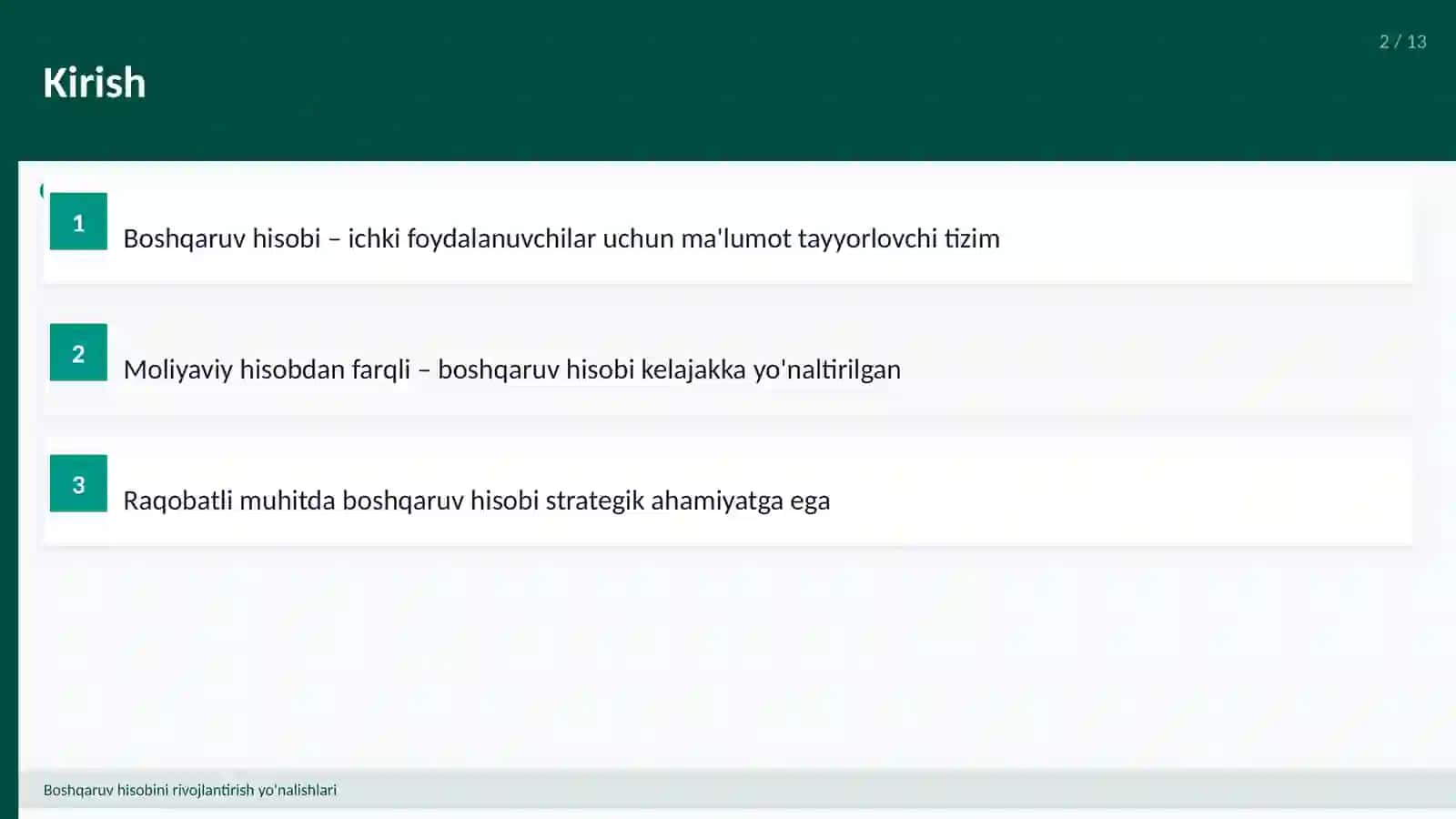 Boshqaruv hisobini rivojlantirish yo'nalishlari 2